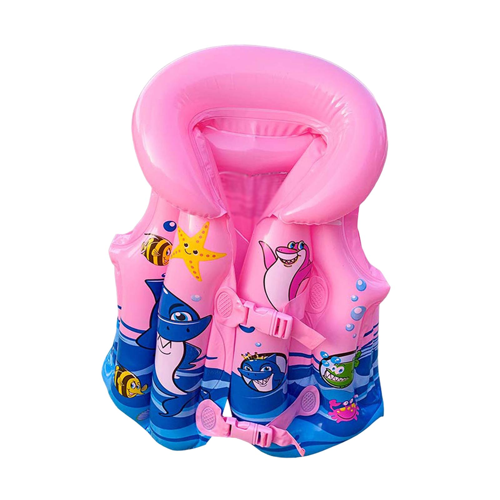Ioensy - Chaleco De Natación Inflable Para Niños, Flotabilidad Ajustable Para Deportes Acuáticos En Kayak, Rosa M