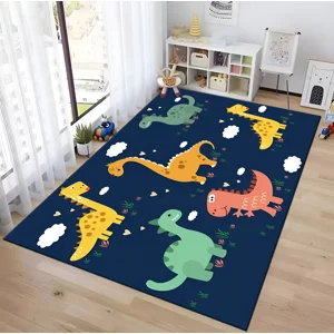 Casadeliacl - Alfombra Infantil Tiernos Diseños Decorativos 120X160Cm Wym - 1.2 M - 1.6 M - Dino - Azul