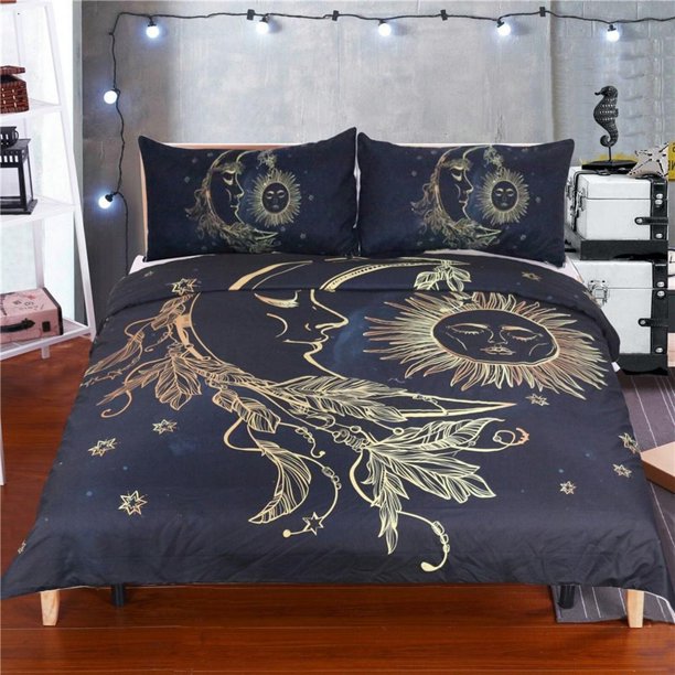 Moon Sun Quilt Duvet Cover Set Bedroom Decor Bedding Bedspread Bed Linen3-Piece Bedding Set
