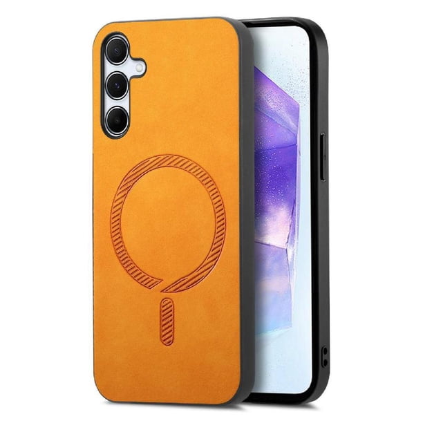 Magnetic Slim Case for Samsung Galaxy A55 with Camera Guard & Anti-Scratch Back Yellow