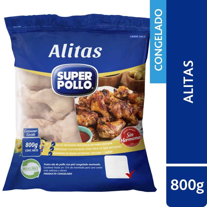 Pollo Alitas Congeladas 800 g Super Pollo