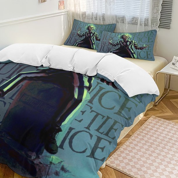 Beetlejuice Beetlejuice 3-Piece Bedding Set Soft Warm And Comfortable Soft Bed Set for Bedroom