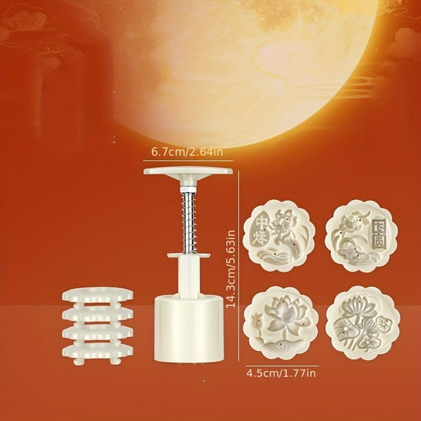 Make Delicious Chinese-Style Mooncakes at Home with 12pcs Plastic Mooncake Molds!