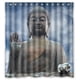 thumbnail image 1 of Cortina de ducha con estatua de Buda, juego de cortina de baño con ganchos, tamaño 66 x 72 pulgadas, 1 of 3