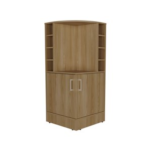 Fmfurniture - Bar Esquinero 2 Puertas Y Porta Botellas Fm-015C Café Claro