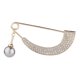 thumbnail image 5 of Crystal Pearl Cardigan Suéter Con Clip Broche Bufanda Abrigo Vestido Dorado, 5 of 5