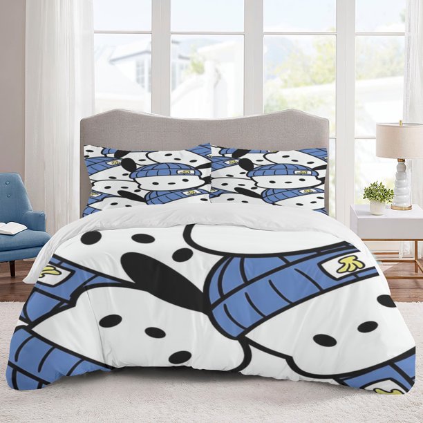 pochacco Bedding Sets Cartoon Duvet Cover Lightweight 3 Piece Bet Sets for Kids Boys Girls