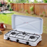 Line - Cocina Encimera A Gas Licuado 3 Platos Cocinilla Blanca