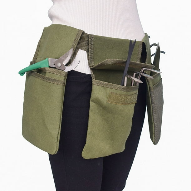 Cinturón de herramientas de jardinería, cinturón multiusos para jardinería, ideal para mejoras del hogar y tareas domésticas, bolsa organizadora de lona para la cintura.