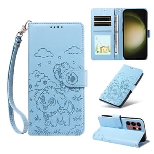 Funda Billetera Foxdock Compatible Con Samsung Galaxy S23 Ultra, Diseño Perrito Tierno, Ranuras Para Tarjetas Y Soporte Plegable