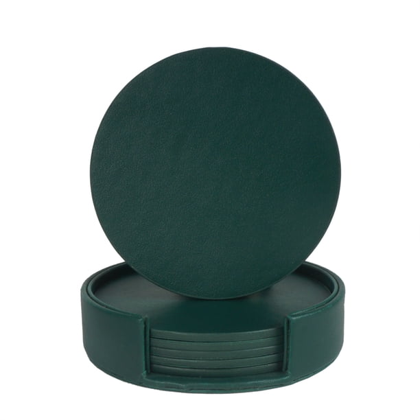 Posavasos de cuero Protección contra derrames para escritorio de mesa Posavasos de cuero duraderos y antideslizantes Ajuste común