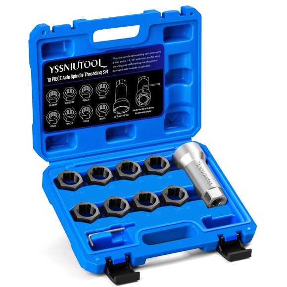 Kit de Reparación de Roscas para Ejes YSSNIUTOOL 10 piezas con 8 machuelos