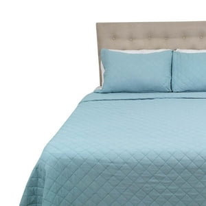 Chantilly - Cubrecama Microfibra Ultrasonic Liso King Verde Menta