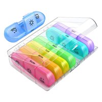 Magideal - Organizador Portátil, Soporte Para Tableta, Divisor De 21 Compartimentos, Contenedor De 7 Para Ancianos En Cápsula