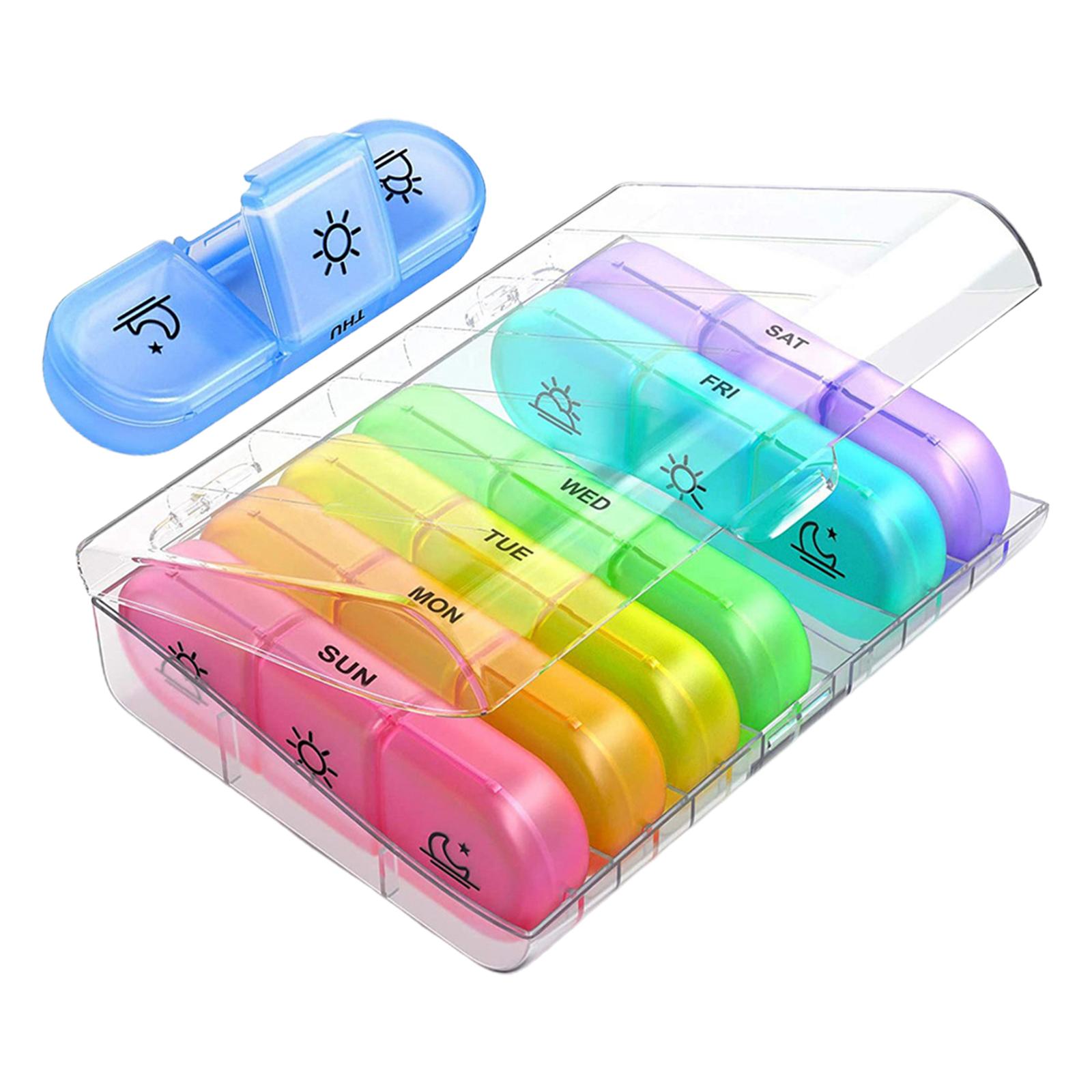 Magideal - Organizador Portátil, Soporte Para Tableta, Divisor De 21 Compartimentos, Contenedor De 7 Para Ancianos En Cápsula