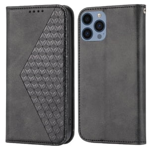 Funda Flip Foxdock Para Iphone 14 , Estilo Billetera Con Diseño Rombo, Correa De Mano Y Soporte, Uso Diario