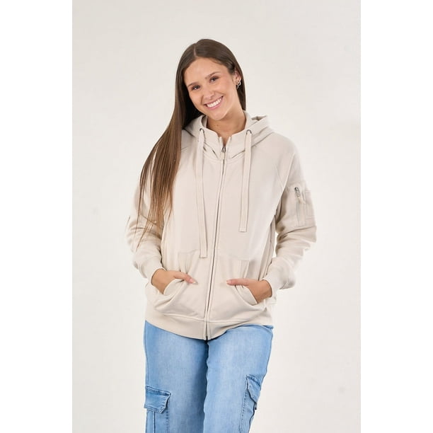 Poleron Franela Full Zipper Procesado Crudo Vw7715