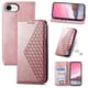 thumbnail image 1 of Funda Flip FOXDOCK para iPhone SE 2024 , Estilo Billetera con Diseño Rombo, Correa de Mano y Soporte, Uso Diario, 1 of 5