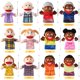 thumbnail image 2 of ZJoey 30 cm – Set de 12 títeres de mano de peluche de familia multicultural, 2 of 7