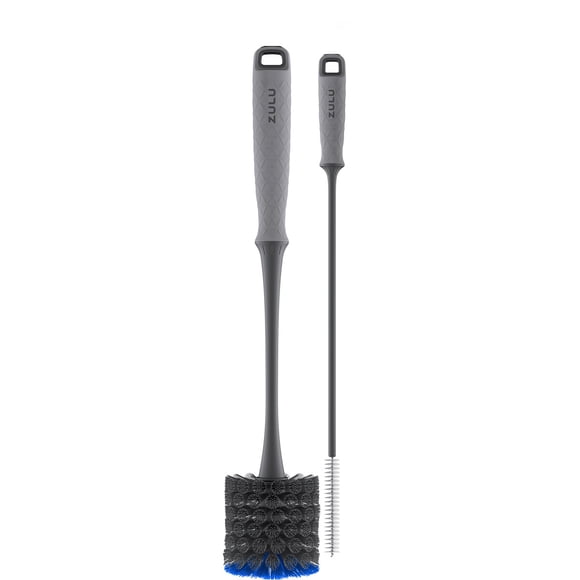 Set de Cepillos ZULU de 8 in (20 cm) de Nylon, Gris, para Botella