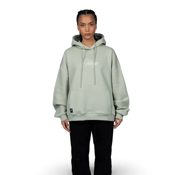 Polerón Hombre Oversize Verde Claro Estampado Whatup