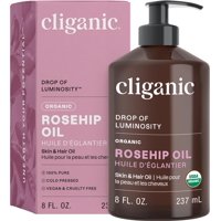 Aceite De Semilla De Rosa Mosqueta Orgánica Cliganic 240 Ml Para Rostro, Cabello Y Cuerpo