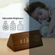 thumbnail image 4 of Reloj despertador digital de madera, reloj de escritorio LED digital de madera, actualizado con temperatura y tiempo, brillo ajustable y control de voz, visualización de humedad$Reloj despertador digi, 4 of 6