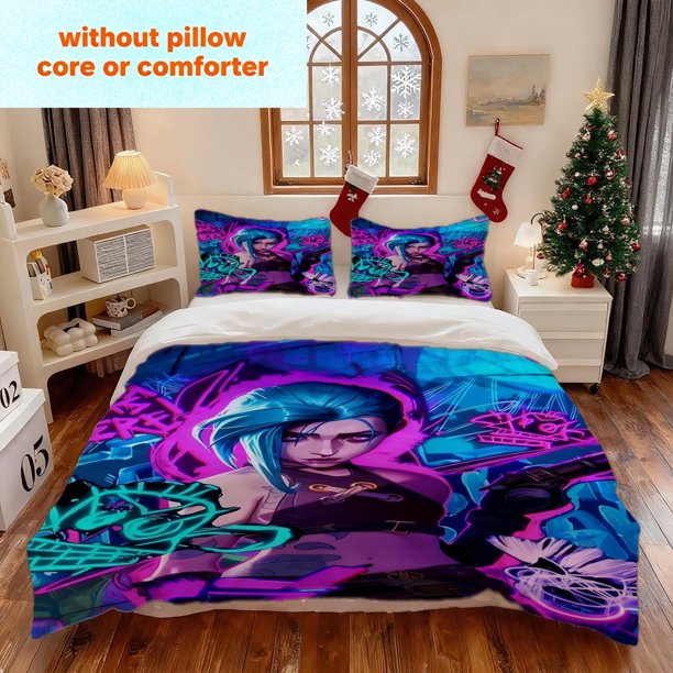 Three-Piece Jinx Indifferent Printed Duvet Cover Set Warmth into Dreams