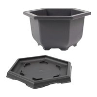 Magideal - Macetas De Entrenamiento Con Bandeja Macetas Macetas De Entrenamiento De Bonsái En Maceta Duraderas Macetas Portátiles Multipropósito Grandes Para Hexágono S