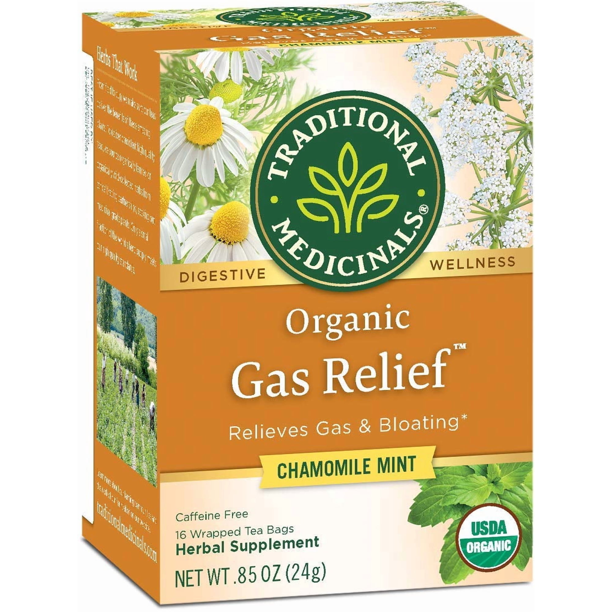 Té De Hierbas Tradicional Traditional Medicinals Para Aliviar Gases, Manzanilla Y Menta