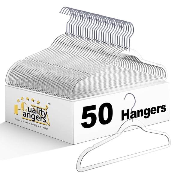 Perchas de Calidad Paquete de 50 Perchas de Acrílico Transparente de 44 cm