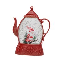 Magideal - Tetera, Luz Nocturna Brillante, Adorno De Mesa, Regalo De Recuerdo, Decoración Navideña Creativa, Lámpara De Mesa De Navidad Para Estantería Y Oficina Rojo