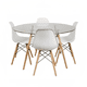 thumbnail image 1 of Comedor Mesa Eames Vidrio 100cm + 4 Sillas Eames Blancas, 1 of 8