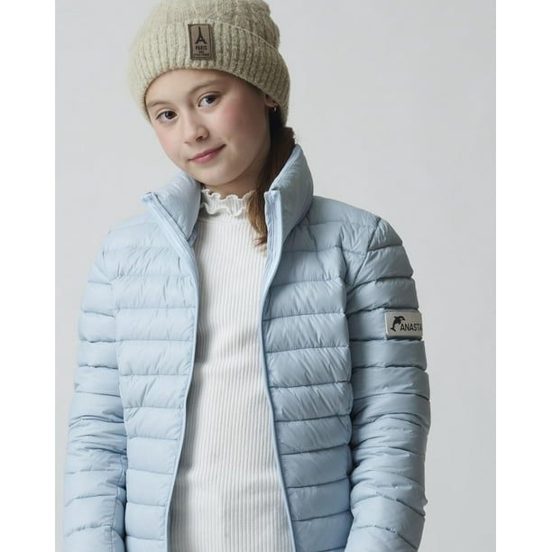 Parka pluma color Celeste 10-12 años