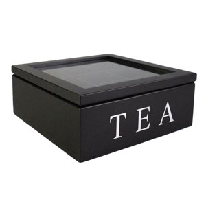 Bothyi - Caja Para Bolsitas De Té Soporte Para Bolsitas De Té Apilable Inicio Para Una Variedad De Tés Y Condimentos Negro