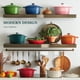 thumbnail image 2 of Libro de cocina Dutch Oven Overmont de hierro fundido esmaltado de 5.5 litros con tapa, 2 of 7