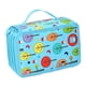 thumbnail image 2 of Bolsa de lápices de 2 capas con 72 ranuras, bolsa de papelería, bolsa de maquillaje, funciones, 7,87x4,92x3,15 pulgadas, doble cremallera, bolsa , Azul claro, 2 of 5