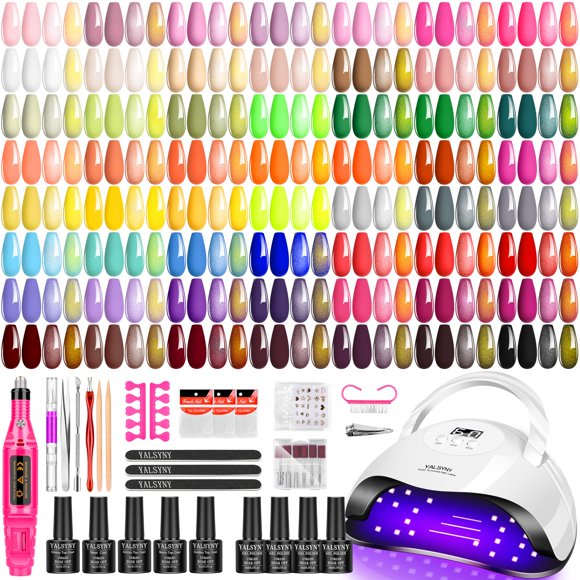 Kit de Gel para Uñas YALSYNY 55 colores con lámpara y herramientas