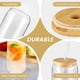 thumbnail image 4 of Paquete de 4 vasos de vidrio para cerveza de 16 oz, vasos para helado con tapa de bambú y pajitas de vidrio, vasos para batidos, vasos de vidrio para cócteles, whisky, refrescos, té y agua., 4 of 7