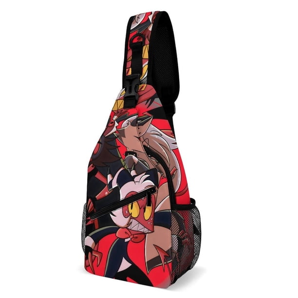 Helluva Boss Riñonera Bandolera con Estampado Integral para Hombres y Mujeres, Bolso Cruzado Gráfico de Tendencia, Mochila de Hombro Streetwear para Ciclismo y Deportes, Riñonera Versátil Casual
