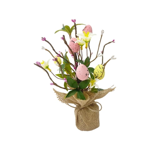 Bothyi - Árbol De Huevos De Pascua Duradero Multicolor Con Decoraciones De Pascua Con Base De Arpillera