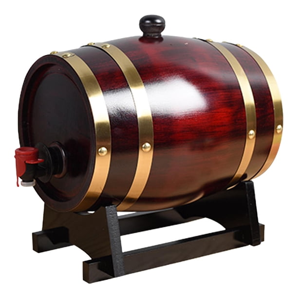 Barril De Envejecimiento De Roble De 1 Galón (5 L) Con Soporte, Dispensador De Barril De Cerveza Para Bar