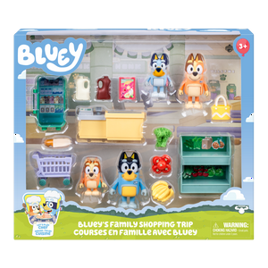 Set Excursión De Compras Familiar Con Figuras Bluey