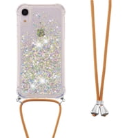 Funda Foxdock Para Iphone Xr Con Cuerda Ajustable, Brillo Líquido, Protección Antigolpes Y Lente – Ideal Para Regalo