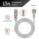 thumbnail image 2 of Cable de extensión GE de 3 salidas, 4,5 m, plano con múltiples salidas, gris, 2 of 6