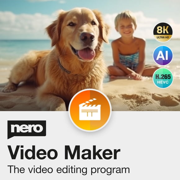 Nero Edición de Video – Licencia de por vida, 8K, 4K, Full HD, IA, 1 PC