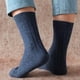 thumbnail image 5 of Calcetines de doble aguja con giro para hombre, calcetines extra grandes de línea paralela, forrados, gruesos y cálidos, de lana de conejo, calcetines casuales de tubo medio., 5 of 5