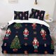 thumbnail image 1 of Luxury Christmas Bedding Navy Blue Nutcracker and Tree Pattern 1 Duvet Cover + 2 Pillowcases No Insert Holiday Bedroom Decor, 1 of 1