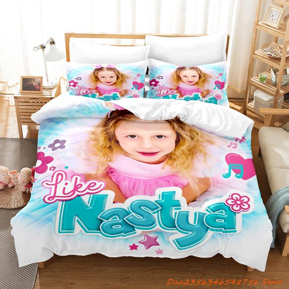 Like Nastya Bedding Set Single Twin Full Queen King Size Bed Set Aldult Kid Bedroom Duvetcover Sets Anime Bed Sheet Set