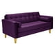 thumbnail image 2 of Sofa Retro 3c + 2 Pouf Felpa 01 Morado, 2 of 6